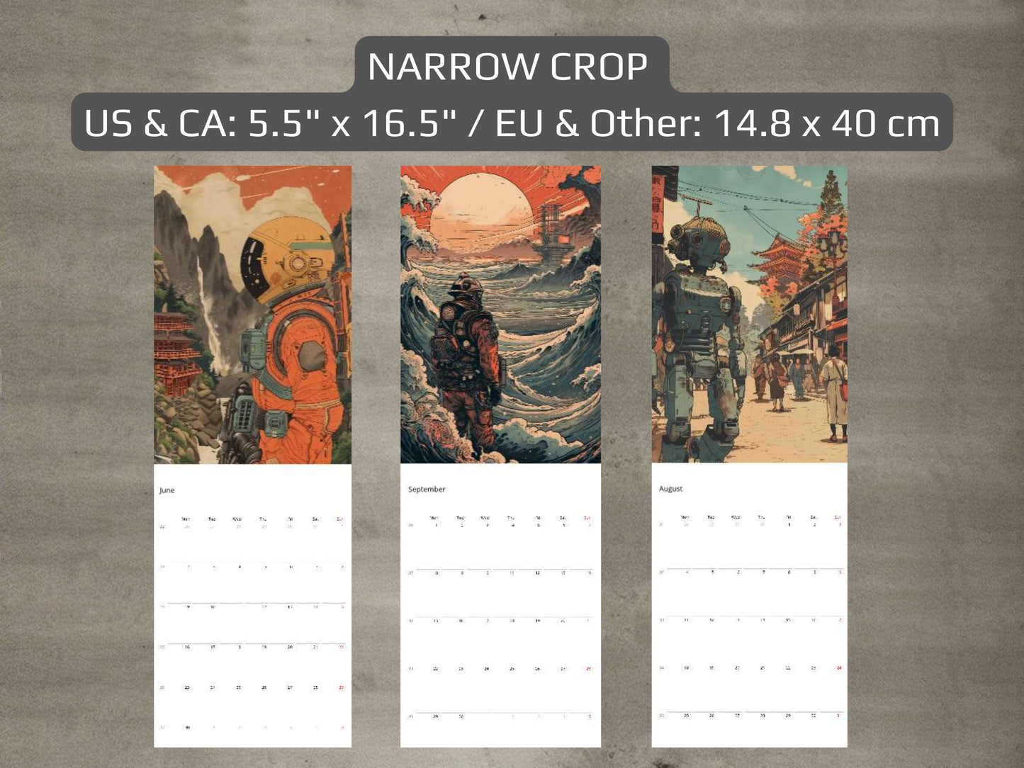 2025 Sci-Fi Wall Calendar – Japanese Art, Retro Futuristic, Cyberpunk & Steampunk