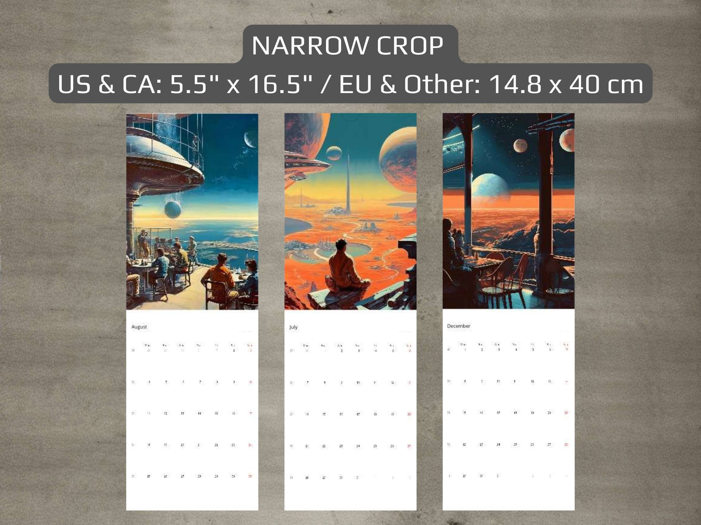 2026 Wall Calendar - Retro Futuristic Art, Sci-Fi Calendar