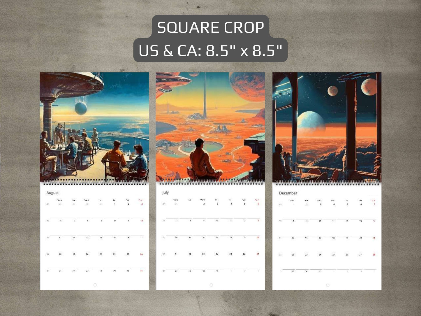 2026 Wall Calendar - Retro Futuristic Art, Sci-Fi Calendar
